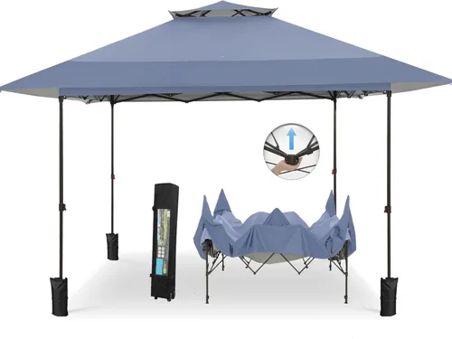 Miniatura 20 de MFSTUDIO Carpa Desplegable de 10x10 pies, Refugio Gazebo Sombra Solar Toldos Impermeables Patio Portátil Carpas con Malla Desplegables para Playa