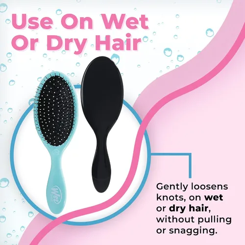 Miniatura 5 de Wet Brush Paquete de cepillo desenredante original y desenredante de cabello grueso, aguamarina y negro