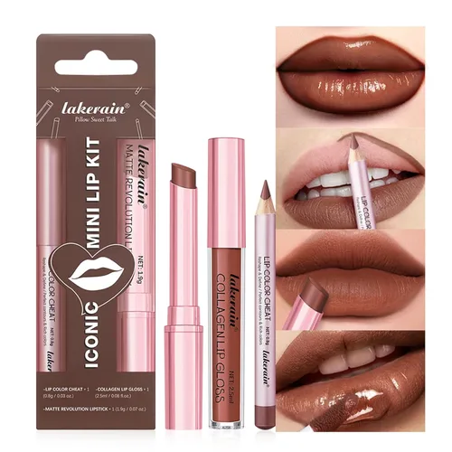 Miniatura 9 de BestLand Juego de 12 Labiales Líquidos Mate + Lápices Delineadores de Labios, Juego de Maquillaje de Labios de Un Solo Paso, Pigmento Aterciopelado