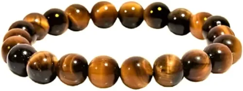 USA Deals - Pulsera elástica 365 con ojo de tigre natural, piedras preciosas para yoga, energía curativa para hombres y mujeres, tamaño libre, Gema,