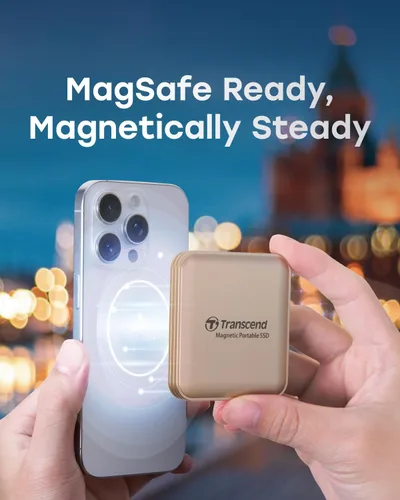 Miniatura 3 de Transcend ESD420 SSD externo magnético de 1 TB, hasta 2000 MB/s, compatible con Apple 4K ProRes HDR Record, MagSafe
