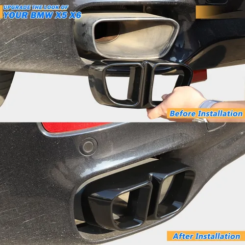 Miniatura 2 de Accesorios exteriores de aleación de aluminio, silenciador de escape, cubierta para BMW X5 F15 X6 F16 2014-2019 (adecuado para versión M Sports)