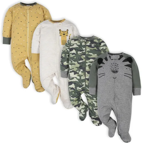 Gerber Sleep 'n Play - Mamelucos para niños, paquete de 4