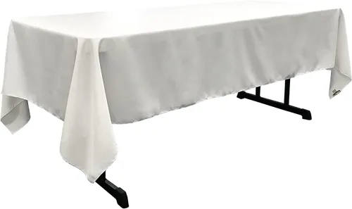 Miniatura 250 de LA Linen Mantel rectangular lavable de popelín de poliéster, resistente a las manchas y a las arrugas, cubierta de mesa 60x84, mantel de tela