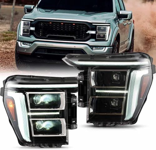 Miniatura 10 de VLAND Conjunto de faros delanteros para Ford F150 2021-2023 14ª generación XL, XLT, Lariat, Tremor, Raptor, King Ranch, Platinum, Limited, proyector