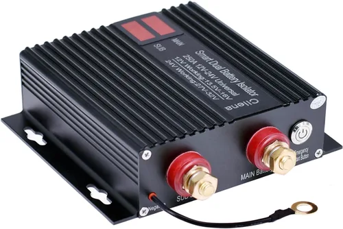 Aislador inteligente de doble batería, 12 V/24 V, relé sensible al voltaje universal de 250 amperios - VSR para automóvil, RV, ATV, UTV, cámper,