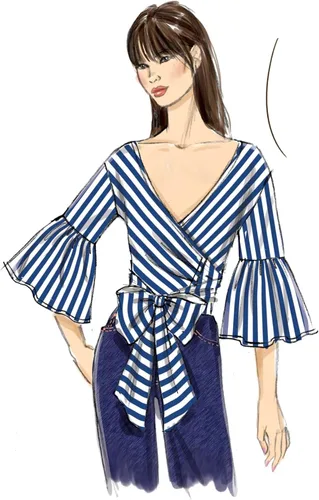 Miniatura 3 de Vogue Patterns Patrón de costura superior de Misses, 6-8-10-12-14, rojo