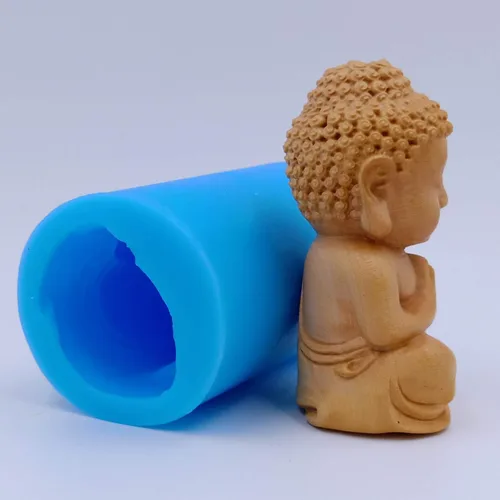 Miniatura 9 de Moldes de silicona para velas de diseño de Buda para decoración de moldes de silicona para manualidades de resina epoxi aroma, molde de yeso