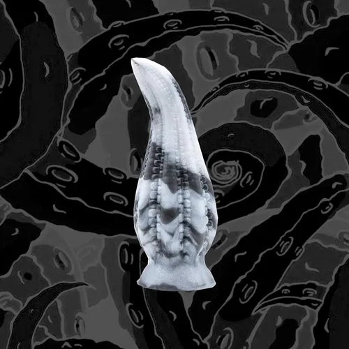 Miniatura 2 de Dakken - Consolador con ventosa de tentáculo, diseño de mármol negro/blanco, hecho a mano en los Estados Unidos, juguetes sexuales para adultos (XL)