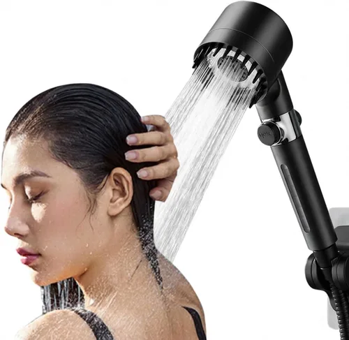Cabezal de ducha de iones con filtro de mano, masajeando la superficie, flujo de agua de alta presión, como spa, con filtro de agua dura, cabezal de