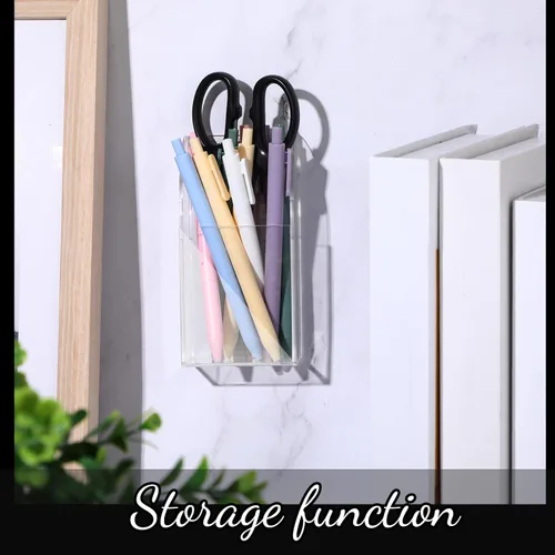 Miniatura 5 de TaoBary Paquete de 2 soportes para control remoto de pared, acrílico transparente, organizador de medios, caja de almacenamiento de un solo