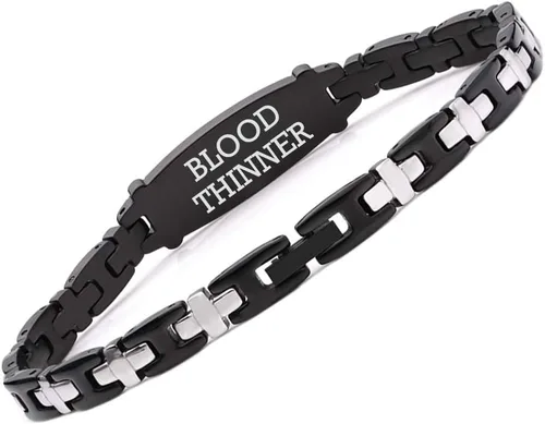 Miniatura 99 de LinnaLove Lady Medical Alert - Pulseras médicas de acero inoxidable para mujer, 7.5 pulgadas