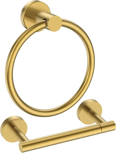 Miniatura 14 de FORIOUS Soporte de pared para papel higiénico, SUS304 de acero inoxidable con doble poste giratorio para rollo de papel higiénico y juego de anillos