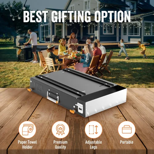 Miniatura 7 de Yukon Glory™ Mesa de Parrilla Portátil Universal/Soporte de Planchas de Parrilla Plana con Caddy Integrado - Diseñado para Adaptarse a la Plancha