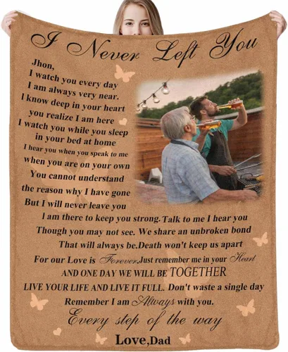 Mantas conmemorativas personalizadas con fotos – Manta personalizada de ángel de duelo para regalo de recuerdo funerario, regalos de memoria Estilo 9