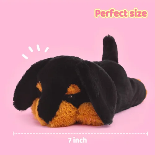 Miniatura 6 de PEACH CAT Perro salchicha de peluche de perro pequeño, juguetes de peluche para cachorros, regalos de cumpleaños para niños