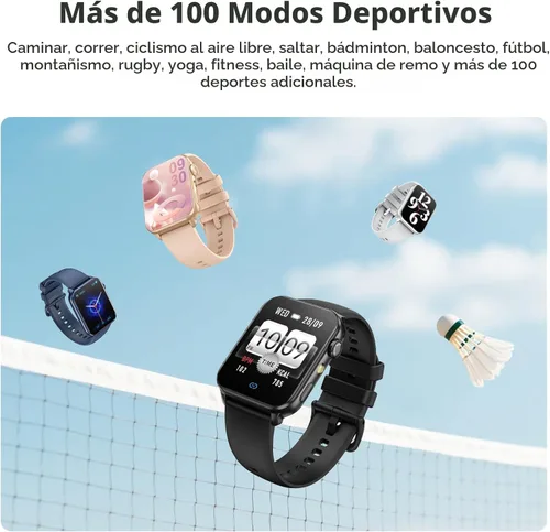Miniatura 6 de Blackview Reloj inteligente para hombres y mujeres, reloj de fitness con pantalla táctil HD de 1.91" con linterna, notificaciones Bluetooth/hacer