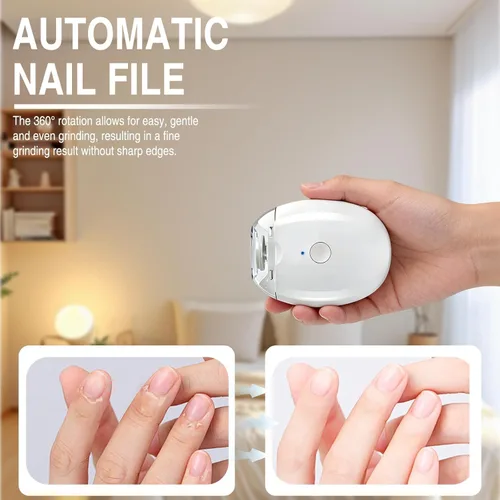 Miniatura 7 de 2 piezas de molinillo de uñas automático universal, portátil, 3 en 1, con luz LED y 3 velocidades, cortador de uñas automático silencioso