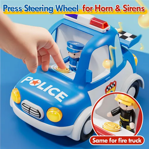 Miniatura 6 de Lehoo Castle Auto a control remoto para niños pequeños, camiones de bomberos para niños pequeños de 3 a 5 años, juguete de coche de policía a