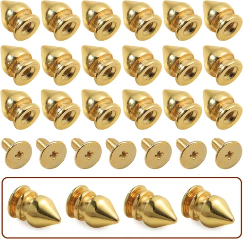 Miniatura 3 de YORANYO 100 juegos de clavos y tachuelas de 0.374 in para ropa, remaches de metal, remaches para cuero, pinchos punk, accesorios, tachuelas y picos