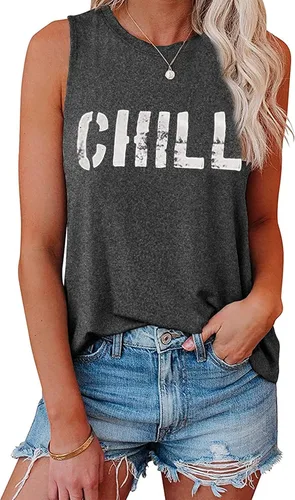 Miniatura 5 de Hount - Camisetas sin mangas para mujer, estilo casual, sueltas, con gráficos, cómodas, para verano, básicas, camisetas sin mangas