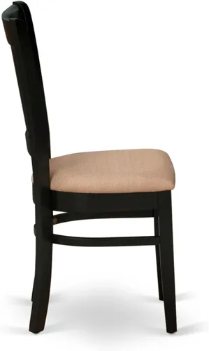 Miniatura 7 de East West Furniture AMVA3-BCH-C - Juego de mesa de comedor moderno de 3 piezas que contiene una mesa de cocina redonda con pedestal y 2 sillas