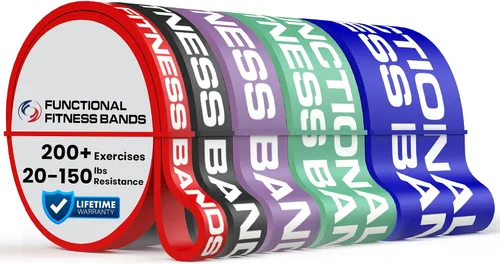 Miniatura 9 de Juego de bandas de asistencia para dominadas por Functional Fitness. Banda de entrenamiento de resistencia y asistencia de alta resistencia