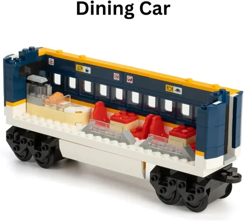 Miniatura 5 de Block Builder Juego de bloques de construcción con control remoto de tren de alta velocidad con estación de tren completo (1532 piezas). Bloques