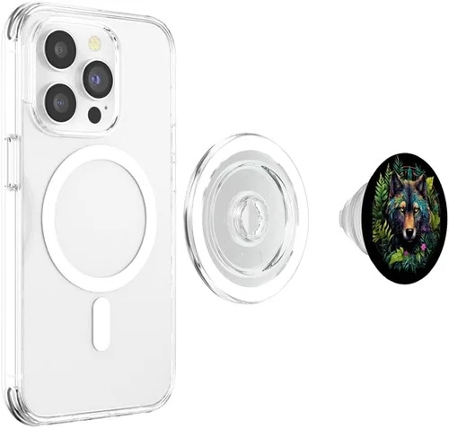 Miniatura 4 de Wolf Boho Native American Wolves Animal Wildlife PopSockets MagSafe PopGrip para iPhone