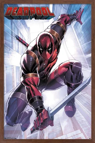 Miniatura 18 de Trends International Marvel Comics Deadpool - Póster de pared de ataque, 22.375 x 34 pulgadas, versión enmarcada en negro Versión con marco negro