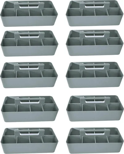 Miniatura 34 de Cesta grande portátil, divisores DIY, 8 compartimentos, organizador para suministros escolares, de oficina, para el hogar y negocios, cesta portátil