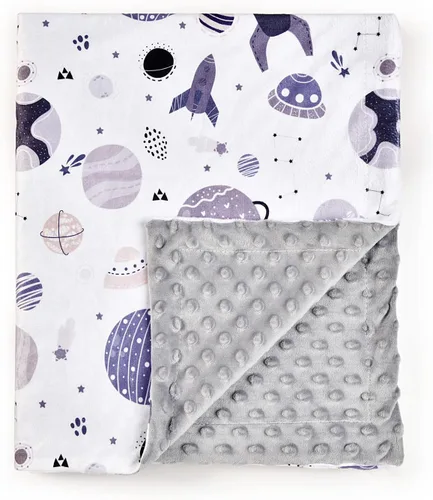 Miniatura 9 de Manta de bebé, suave manta cálida de Minky para niño o niña, manta de recepción con doble capa de respaldo punteado para recién nacidos, guardería