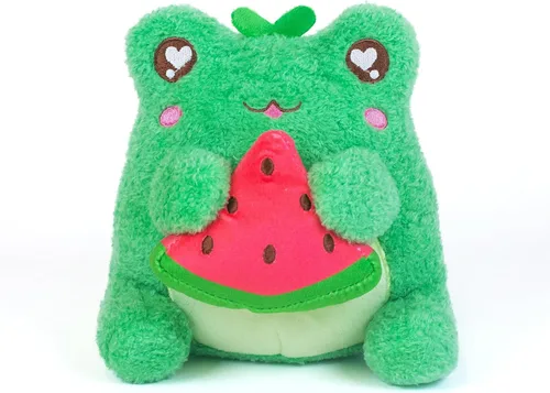Miniatura 8 de Cuddle Barn PlushGoals - Boba Sippin' Wawa The Froggie Animal de Peluche Suave Azul Claro Perfumado Rana Kawaii Juguete de Peluche, 6 pulgadas