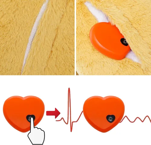 Miniatura 3 de HonourHope Juguete de latido del corazón para perro para aliviar la ansiedad, suave felpa para mascotas, ayuda para entrenamiento conductual