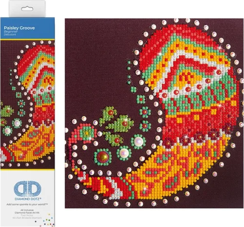 DIAMOND DOTZ Kits de pintura de diamantes con patrón de ranura de cachemira para adultos, kits de arte de diamantes, un kit de manualidades creativo