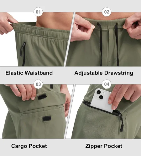 Miniatura 5 de Bikewa Pantalones cortos de ciclismo de montaña para hombre, con acolchado 3D, ajuste holgado, con bolsillos con cremallera