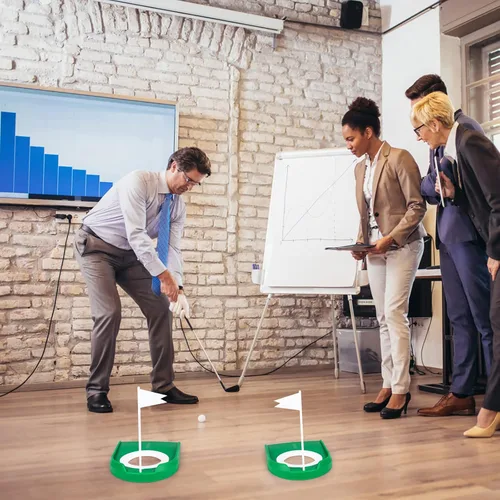 Miniatura 7 de Hooqict Taza de golf y bandera para práctica en interiores, ayudas de entrenamiento de plástico para niños y adultos, para interiores y exteriores