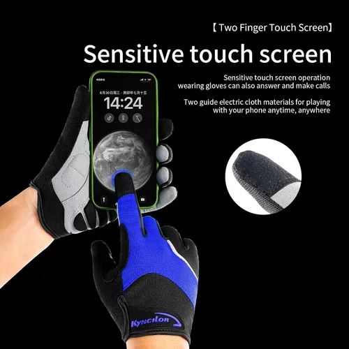 Miniatura 4 de KynciLOR Guantes de ciclismo para mujer y hombre, guantes de ciclismo con dedos para pantalla táctil y almohadillas de palma con silicona