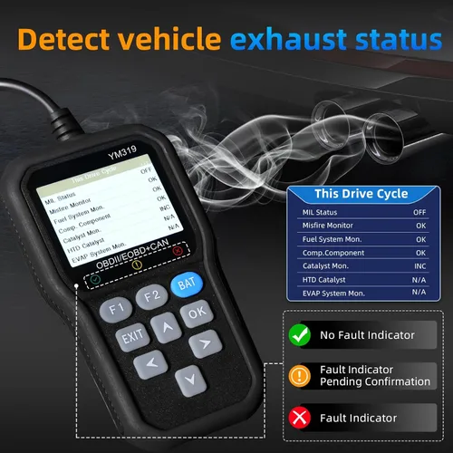 Miniatura 5 de Escáner FX319 OBD2 lector de código OBD2, herramienta de diagnóstico de coche con probador de batería de 12 V, apaga la luz del motor