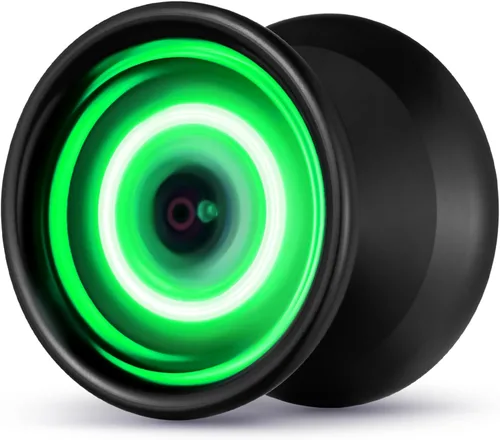 MAGICYOYO Yoyo profesional con luz Y02 para trucos avanzados, yoyo LED de aleación de aluminio con guante, bolsa de almacenamiento, 4 baterías y 12