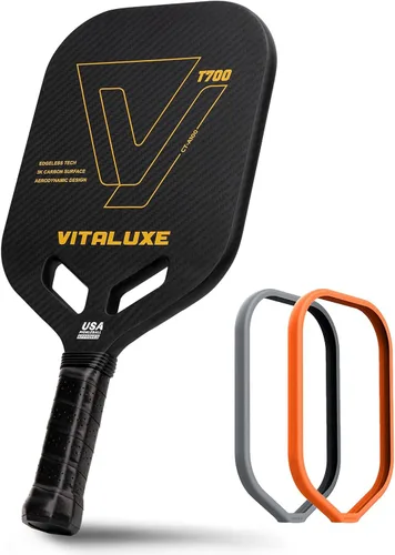 Pala de pickleball de fibra de carbono cruda T700, superficie de fricción de carbono texturizada 3K sin bordes, paleta de pickleball termoformada
