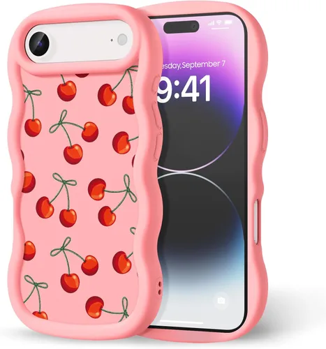 Miniatura 39 de Compatible con iPhone SE/8/7 Funda para Mujeres y Niñas, Marco Ondulado Rizado con Patrón Lindo, Estética Delgada Suave Silicona TPU Parachoques