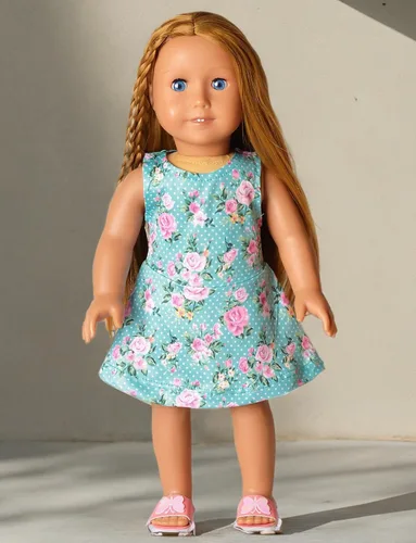 Miniatura 14 de Jxstar Vestidos de flores a juego para niñas y muñecas, sin mangas, verano, 18 pulgadas, ropa para muñecas