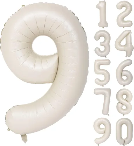 Miniatura 15 de Globos de helio de 40 pulgadas con dígitos dorados para fiesta de cumpleaños., Número 0, 40 pulgadas, número 0 oro 7