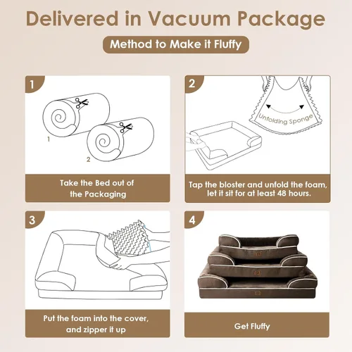 Miniatura 231 de EHEYCIGA – Cama ortopédica impermeable para perros pequeños, de espuma viscoelástica tipo caja de huevos, con bordes elevados y base antideslizante