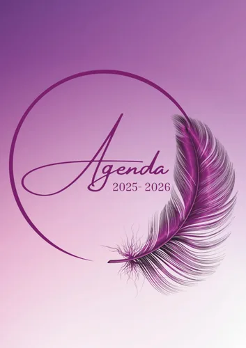 Agenda Scolaire Agenda Journalier Un Jour par Page 12 x 17 cm Format Standard 280 Pages Couverture Souple Agenda Mauve, Plume Mauve Collège,