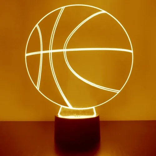 Miniatura 34 de Lámpara de luz nocturna personalizada de la Universidad de Missouri (Mizzou) Tigers con bola de baloncesto y logotipo, letrero LED con control