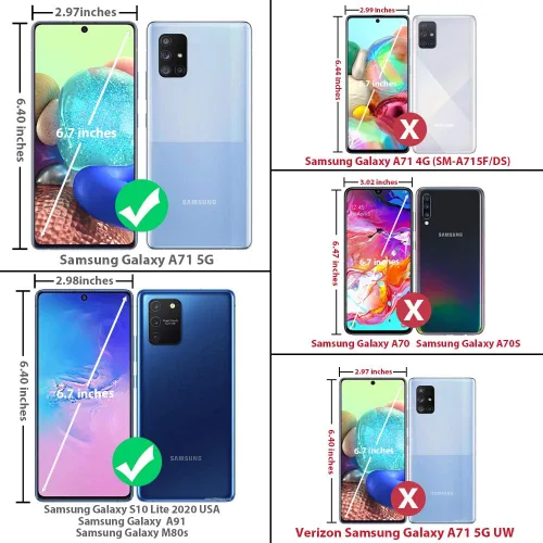 Miniatura 2 de TJS Funda para teléfono compatible con Samsung Galaxy A71 5G/A91/M80s (no compatible con Galaxy A71 4G/Verizon Galaxy A71 5G UW), con protector