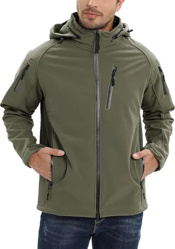 Miniatura 2 de TACVASEN Special Ops - Chaqueta táctica para hombre, resistente al agua, softshell y desmontable, con capucha