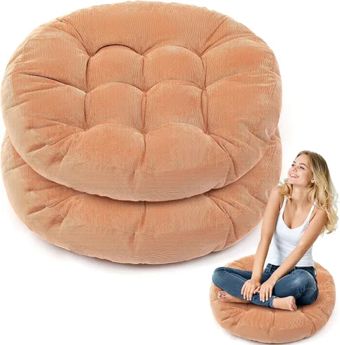Miniatura 54 de Almohadas de suelo Jerify 22 x 22 Pulgadas Redondas Cuadradas Grandes Almohada de meditación para piso para aula Meditación para adultos Almohada
